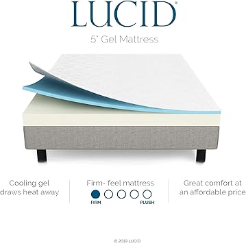 Amazon Com Lucid 5 Inch Gel Memory Foam Mattress Dual Layered