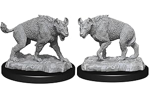 WizKids Deep Cuts Unpainted Miniatures: Wave 14: Hyenas - Unpainted/Primed Dungeons and Dragons Miniature by WizKids – Compat