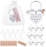 Partideal Thank You Keychain Gifts 10 Pcs Organza Bags & Cards Set view 1