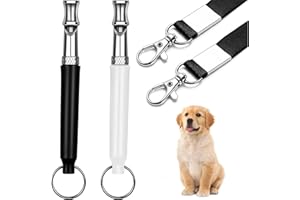 JIANFAN 2PCS Ultrasonic Dog Whistle - Dog Whistle to Stop Barking Neighbors Dog, Dog Whistle to Make Dogs Come to You, Silent Dog Whistle Training for Recall, Dog Whistle to Scare Dogs Away (Black&White)
