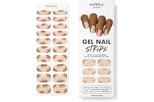 MOYOU LONDON Semi Cured Gel Nail Strips - 20 Pcs. Nail Wraps for Salon-Quality Manicure - Works with Any UV Nail Lamp - Easy to Apply, Trim, & Remove Gel Nail Stickers