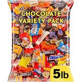 Bulk Halloween Chocolate Candy Variety Pack 5 lb, Fun Size Wrapped | Individually Wrapped Assorted Candy Mix for Trick or Treat, Parties, Office, Gifting; Milk, Dark, Caramel Chocolates