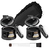 Root Cover Up Powder Hairline Powder for Women Root Touch Up Hair Color for Bald Spots, Eyebrows, Beard Line, Hair Fibers for Thinning Hair Shadow Cover Up 2 Pack (Black)