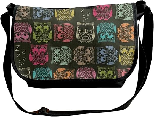 Amazon メッセンジャーバッグ ショルダーバッグ かわいいフクロウ柄 斜めがけ ワンショルダー バック カバン キャンバス 大容量 超軽量 学校 旅行 メンズ レディース 正規品 ショルダーバッグ