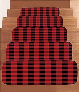 iPrint - Alfombras Antideslizantes para Escalera, Color Rojo, diseño