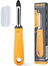 Deiss PRO Swivel Vegetable Peeler Stainless Steel Orange with Non-Slip Grip