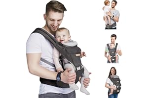 LByng Baby Carrier Newborn to Toddler 3 in 1 Multi-Functional Infant Hiking Backpack with Hip Seat for Kids Under 33 lbs,Breathable Mesh Design,Ergonomic All Positions,Grey