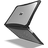 iBenzer Hexpact Case for Microsoft Surface Laptop Go 3 2 1 12.4" 2025-2020 (2013 1943), Heavy Duty Snap on Rugged Protective Cover for K-12 Students Education Classrooms, Drop Tested, Black, MS-LG