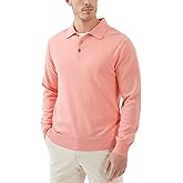 Kallspin Men's Cotton Knit Polo Sweater Classic Casual Long Sleeve Collared Pullover Sweater