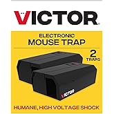 Victor Electronic Mouse Trap, 2-Pack, Indoor Electric Mouse Traps for Home | Kills Mice, Green LED Notification System, No-Touch Disposal, Advanced Smart Circuit Technology, Requires 4 AA Batteries