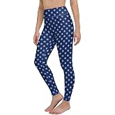 BELYQLY Women's 4th of July Leggings, USA Flag High-Waist Workout Yoga Pants, American Flags Tights