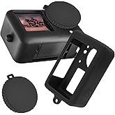 Suttkue Silicone Case for DJI Osmo Action 5 Pro,Black for DJI Osmo Action 5 Pro with lens cap