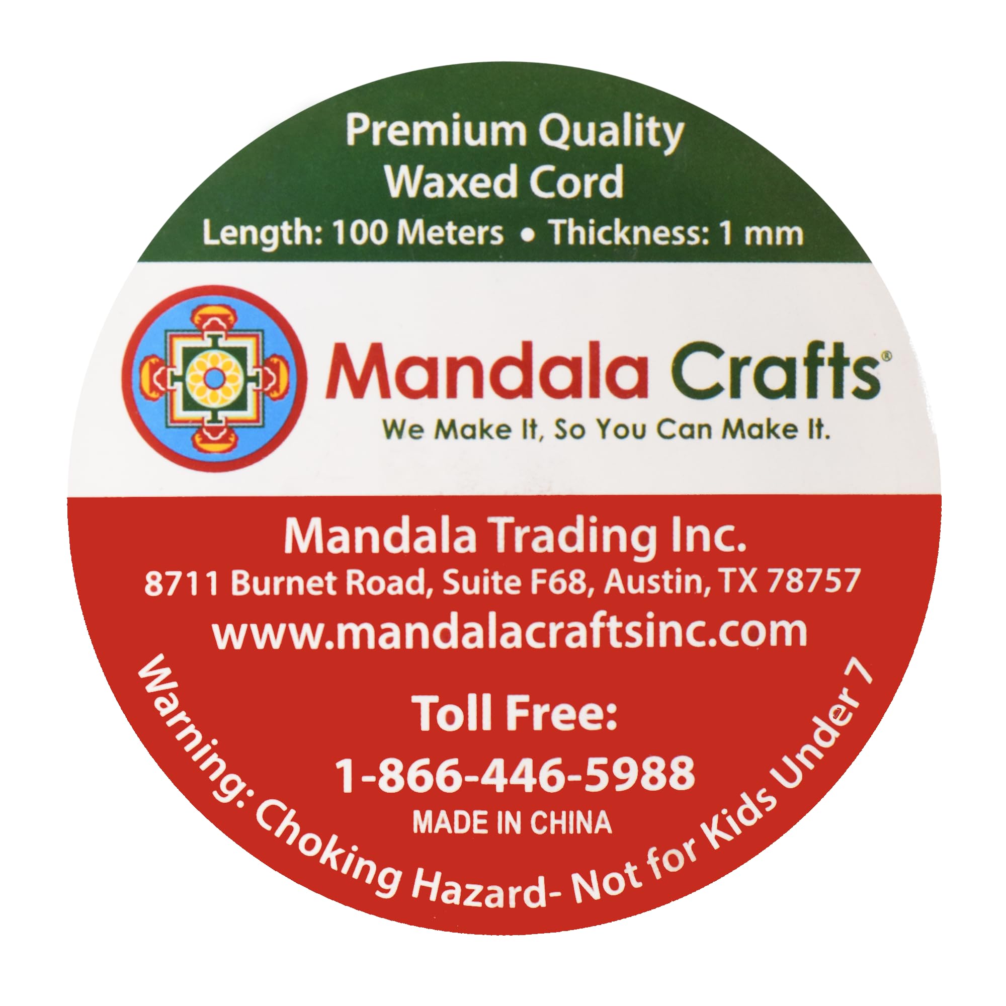 Mandala Crafts 1mm 109 Yards Black Cotton Waxed Cord for Jewelry Making Bracelet Cord Waxed String - Beading String Thread Jewelry Cords for Necklaces String