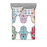 Ambesonne Hamsa 2 Pack Fitted Sheet & Pillow Sham