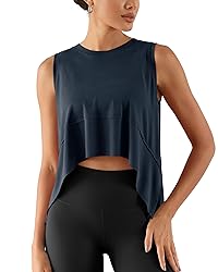 ODODOS Sleeveless Crop Top for Women Athletic Tee