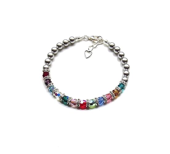 Personalized Mothers Bracelet, Choose Up To 18 Birthstones and Size, Mother’s