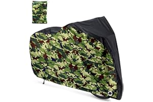 Roctee Bicycle Cover Waterproof Wind Rain Snow Proof Outdoor Mountain Bike Road Travel Bike Cycle Covers with Storage Bag, 78.7''(L) * 27.6''(W) * 43.3''(H) for XL Size (Black & Camo)