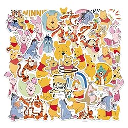 50pcs Pooh Bear Stickers for Kids Water