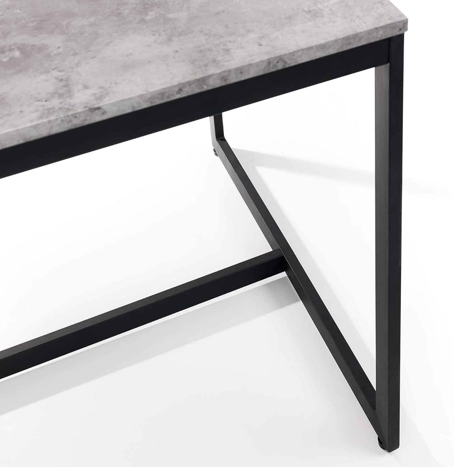 Julian Bowen Concrete Effect Staten Dining Table, Concrete/Black, Height: 75, Width: 120, Depth: 80cm - Image 5