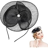 NBEADS 1 Set Fascinators Hats for Women, Fascinators Flower Mesh Organza Hat with Headband and Clip Tea Party Headwear