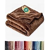 Ultra Soft Fleece Blanket King Size - Flannel Fleece Luxury King Blanket - Lightweight for Couch Bed Chair - Thick, Warm and Breathable - All Season Cozy Fuzzy, Anti-Static Microplush Bedding, Brown