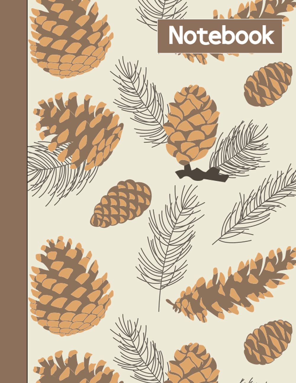 Notebook: Pine Cone Classics Pattern - Composition Notebook - (8.5Inch x 11) - Colleges Rules - Blank Lined - 100 Pages - 50 Sheets