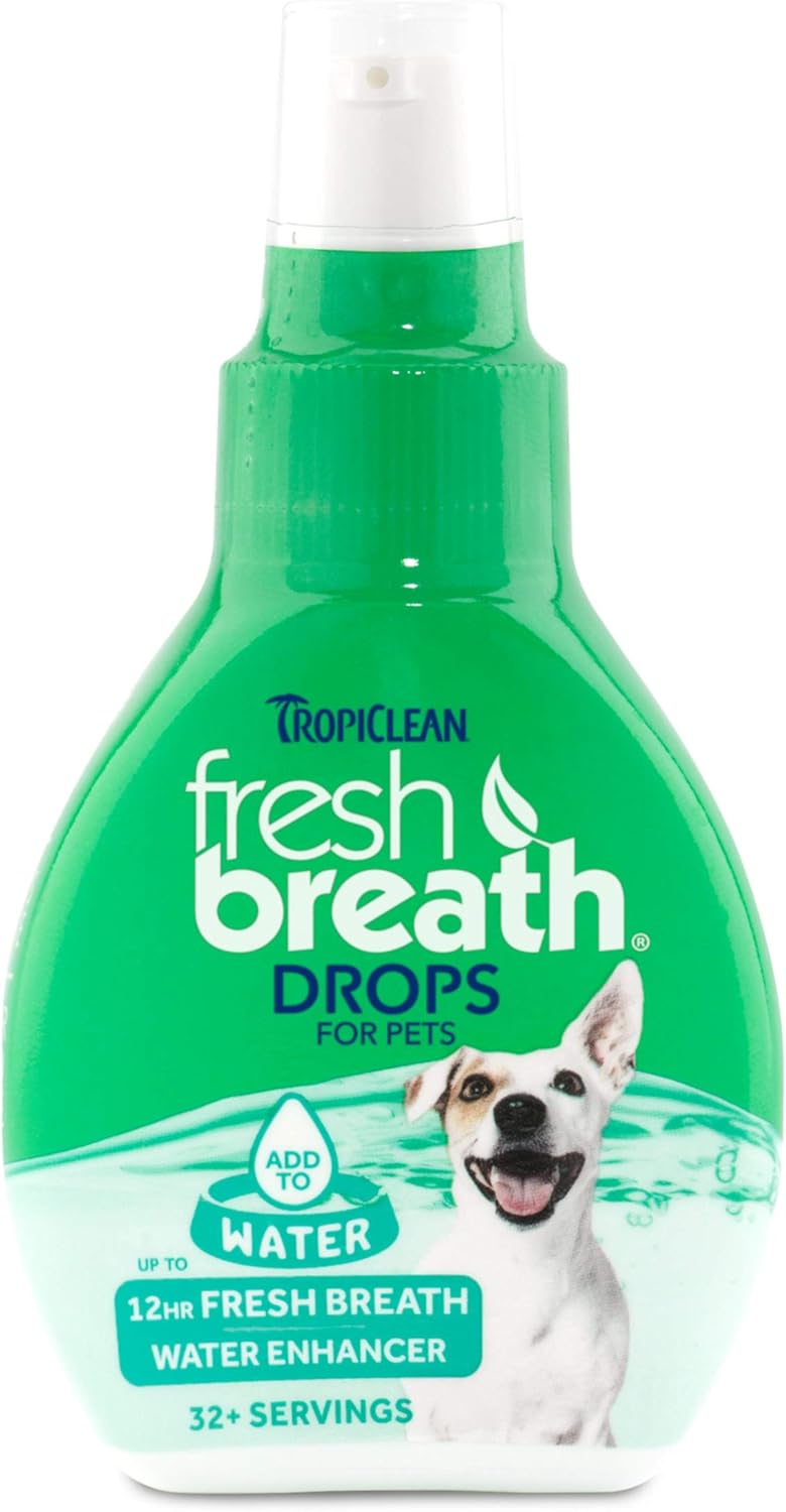 Fresh Breath by TropiClean Oral Care Drops for Dogs, 2oz - Made in USA : Pet Supplies