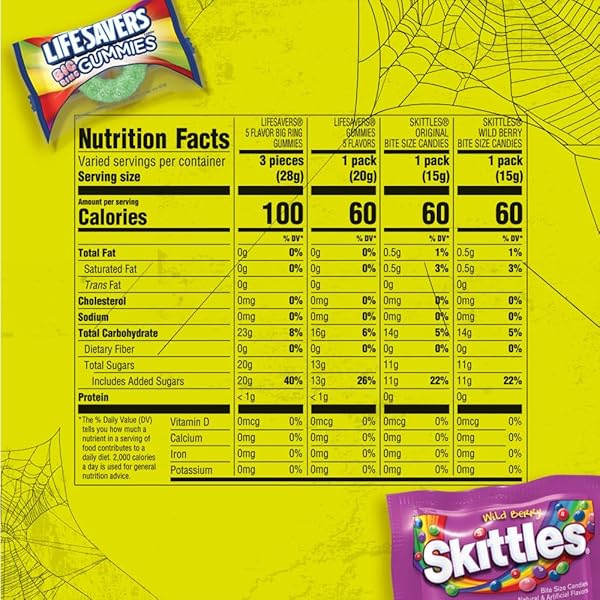 LIFE SAVERS GUMMIES & SKITTLES ORIGINAL & WILD BERRY VARIETY BAG, 35 PIECES