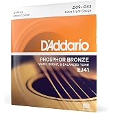D'Addario EJ41 Phosphor Bronze 12-String Guitar Strings, Extra Light 9-45 | Phosphor bronze acoustic guitar strings offer warm, bright, balanced tone, reliable intonation, durable feel and playability.