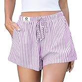 TARSE Striped Shorts for Women Pajama Sleep Boxer Shorts 2026 Summer Casual Summer Home Wear Y2K Beach Bottoms
