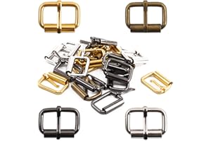 Rustark Assorted 60 Pcs Metal Roller Buckles Belts 4 Colors Multi-Purpose Hardware Pin Buckle for Purse, Macrame, Camping Bel