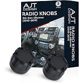 AJT DESIGN Radio Knobs Compatible with Toyota 4Runner 5th Gen (2010-2019) | Matte Black Car Radio Knobs | 2 Plastic Stereo Replacement knob | Easy Installation | Made in USA