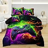ASKOTU Full Gamer Bedding Sets for Boys Teen, 4 Piece Full Size Gaming Comforter Set for Boys, Full Bedding Set for All Season
