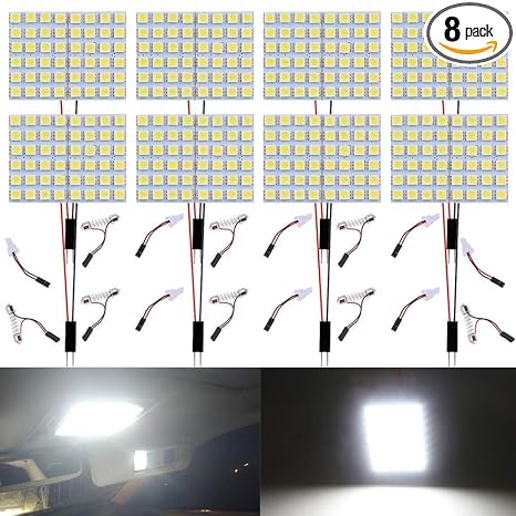 Amazon Com Amazenar 8 Pack White 600lums 5050 48 Smd 12v Dc Led