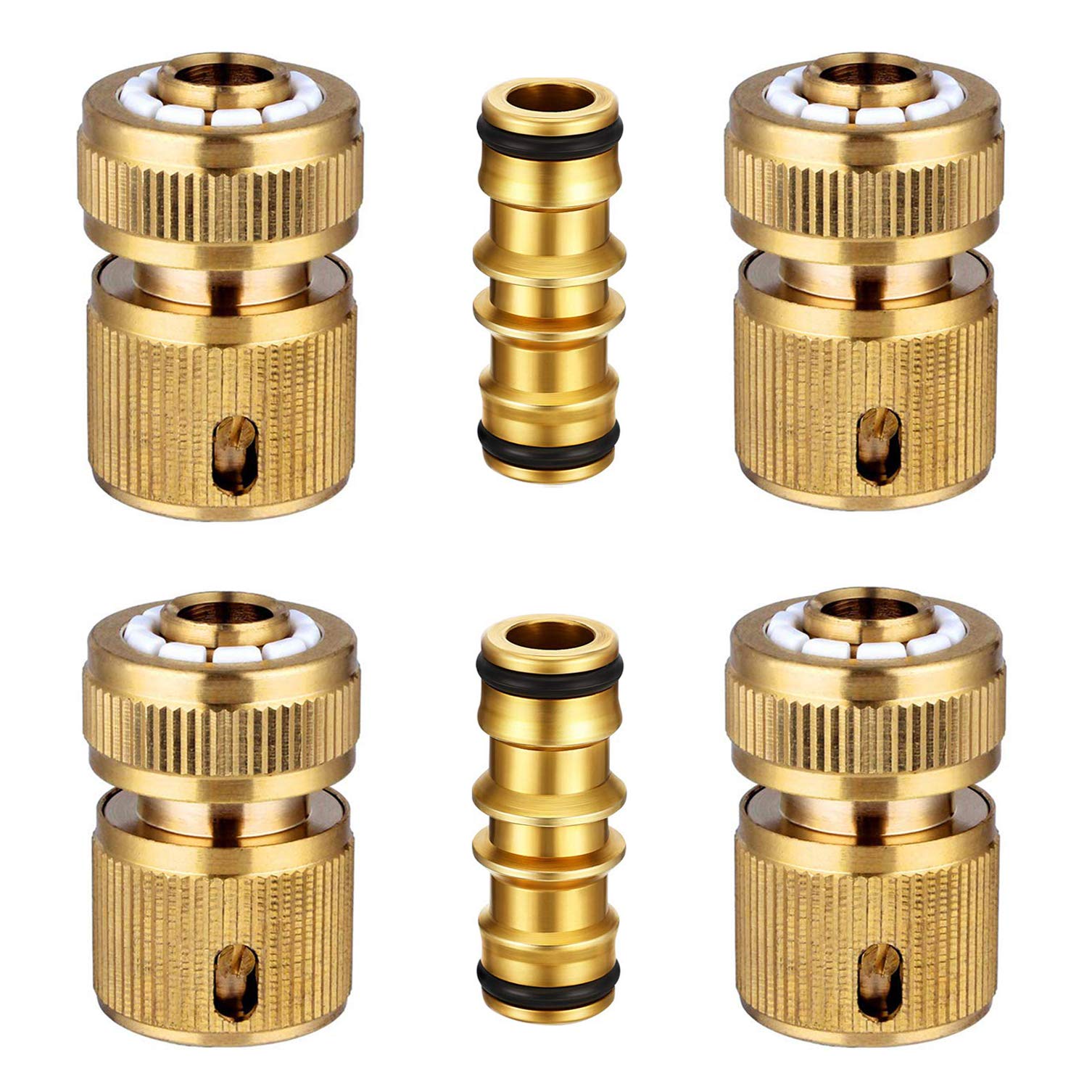 CT 4 Pack Garden Hose Quick Connector Hose End Connector Double Male Hose End Connector Extender for Join Garden 1/2 Inch Hose Pipe Tube โ image 1