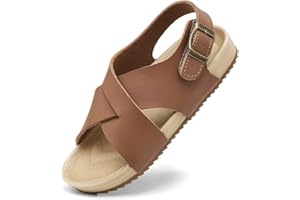 Cubufly Kids Sandals Cross Strappy Open Toe Plat Girl Boy Summer Shoes for Indoor and Outdoor Use Toddler/Little Kid/Big Kid