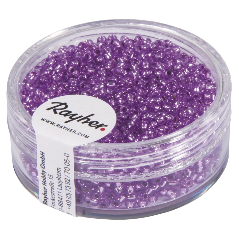 RAYHER Hobby Rayher 1406435 Seed Beads 2 mm Diameter with Silver Insert Lilac Not Washable — image 1