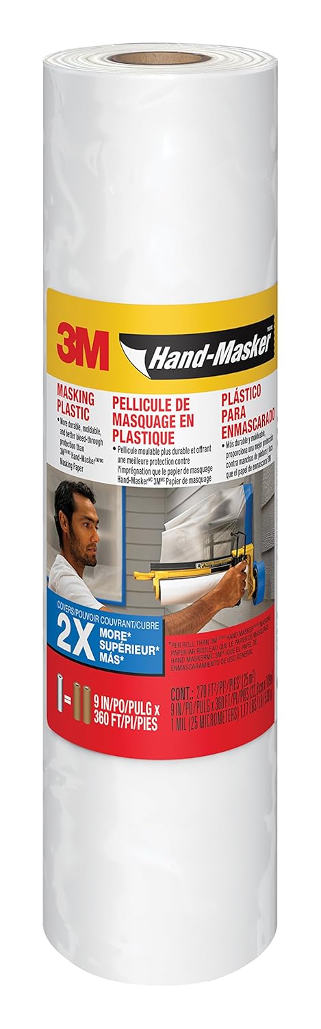 3M Hand-Masker Masking Plastic MPL9, 9 in x 120 yd (22.8 cm x 109 m)