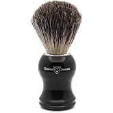 Edwin Jagger 81P36AMZ Classic Badger Shaving Brush for Shaving Cream or Soap for Men (Black)