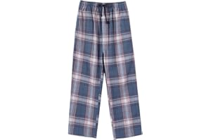 MILEYMARLA Boy's 100% Cotton Flannel Pajama Lounge Sleep Pants Plaid PJ Bottoms Pockets