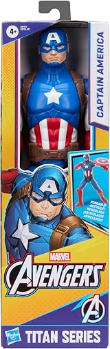 Marvel Titan Series Captain America Action Figure 11.5in 29.2 cm Toy Blue White view 8