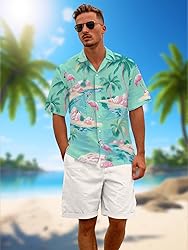 Hawaiian Shirts for Men Summer Beach Casual Short