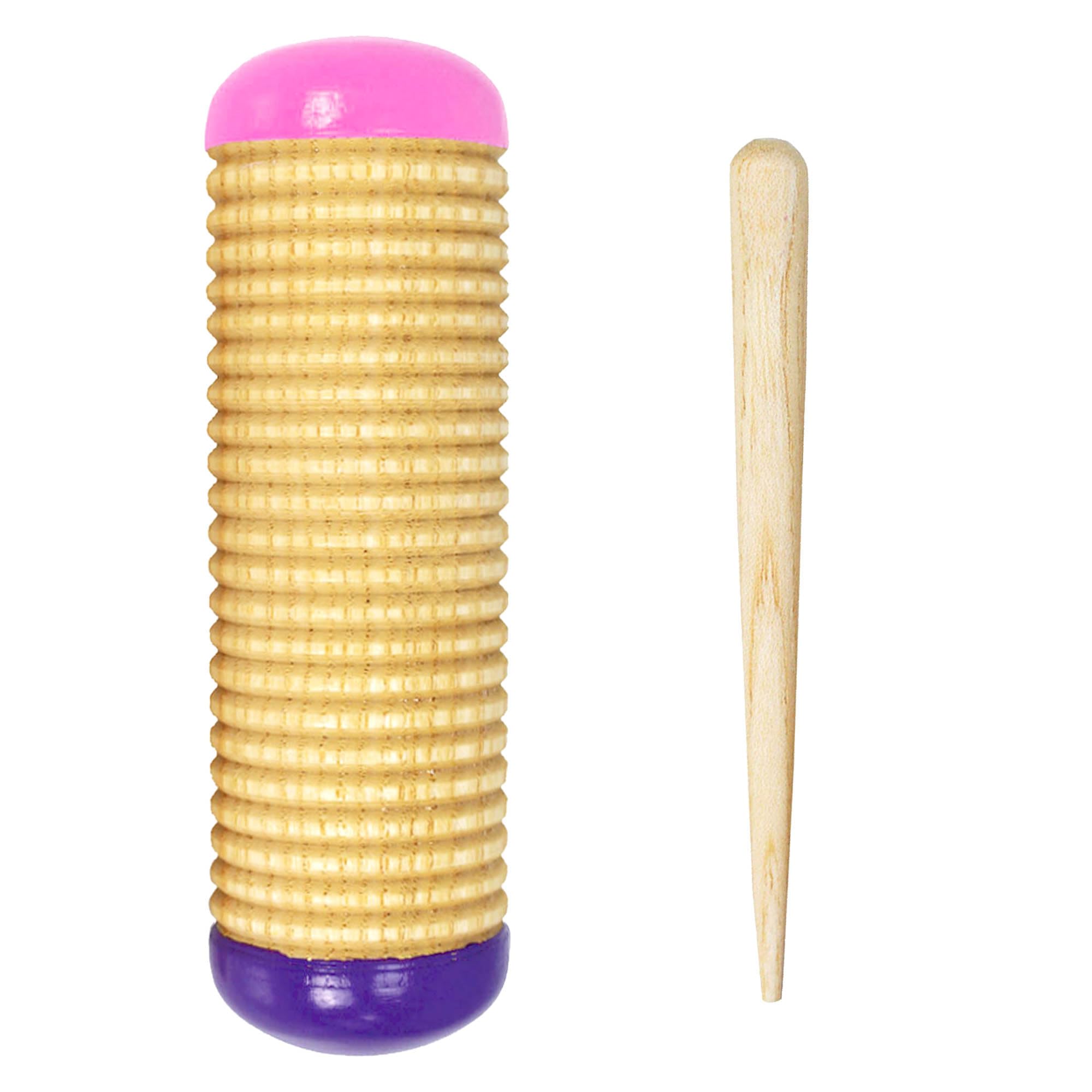 A-Star Wooden Shaker Maraca Guiro Scraper with Beater - Rhythm Percussion Instrument