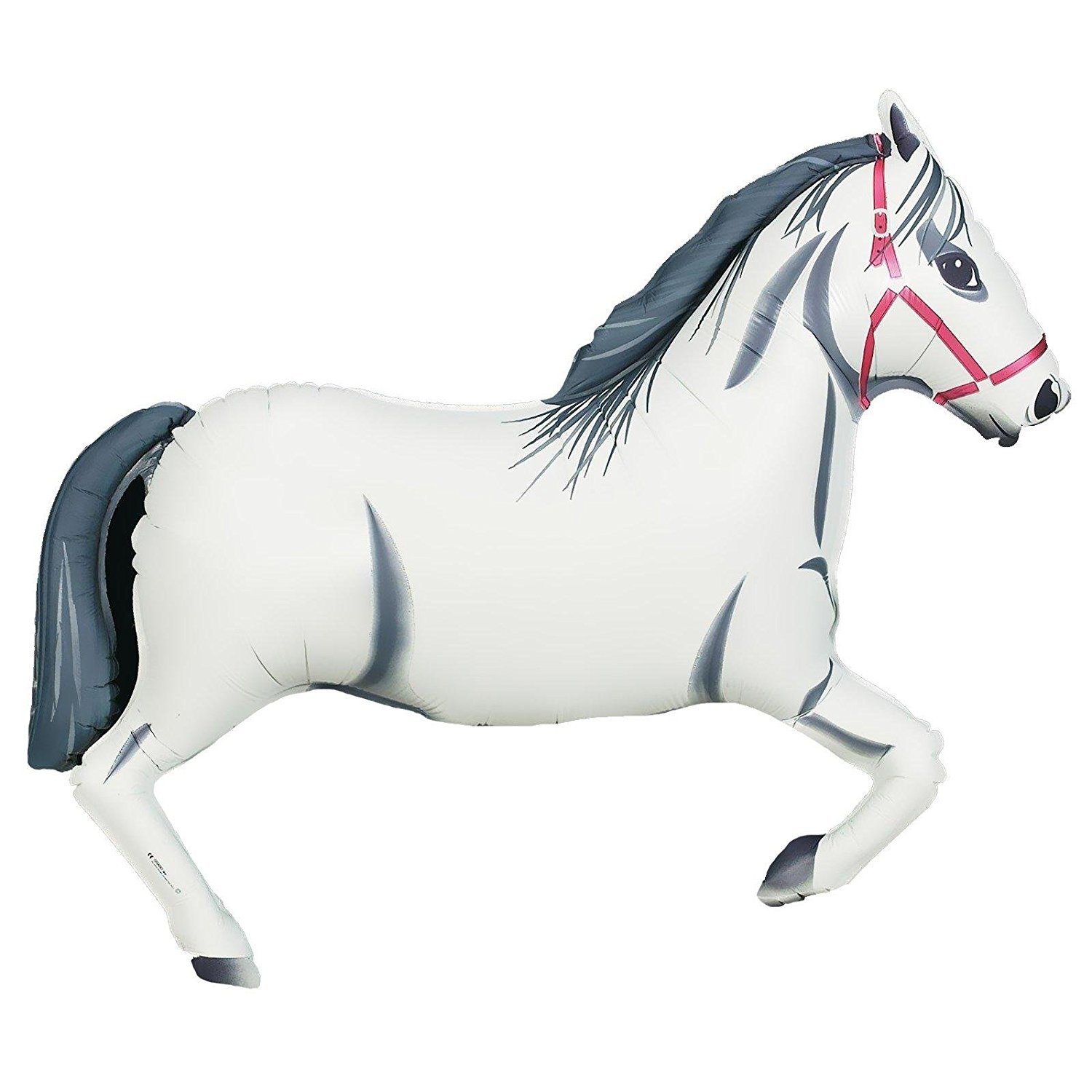 Photo 1 of Anagram White Horse Foil Balloon (White, 1)