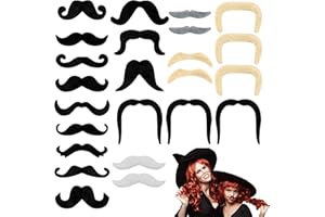 Nsetriu Fake Beard Fake Mustache Fake Moustache Mustache Stickers Stick on Mustache Realistic Mustache Self Adhesive Mustache