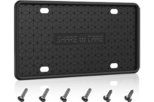 QiqaMole 1 Pack Silicone License Plate Frame, Front Back License Plate Cover, License Plate Bracket Holder Rust-Proof, Rattle