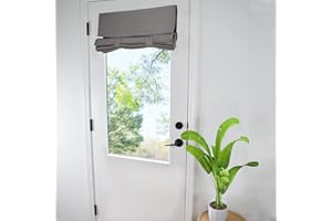 WdFour French Door Curtains for Privacy, Easy Installed Tricia Door Panels,Front Door Sidelight Curtain Tie up Shade, Washable Curtain 25W x 40L Inch Dark Gray, 1 Panel