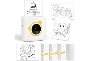 HPRT L8 Sticker Printer Mini Printer Portable Thermal with 1 Paper and 3 Sticker Rolls,Label Maker Machine for Pictures Printing,List,Study Notes,DIY,Receipts - Yellow