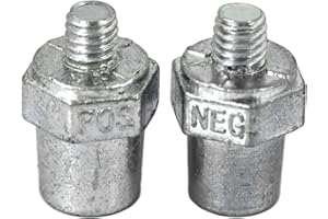 Schumacher Electric Zinc-Coated Side Terminal Charging Posts, BAF-1, for Automotive, Marine, and Power Sports Batteries, with One-Year Limited Warranty, Silver, 2 Units