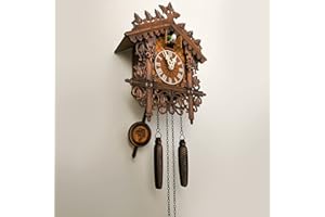 Iseuj Home Cuckoo Clocks Traditional Pendulum Wall Clock Pop Out Singing Bird Clock Vintage Touch Gift for Grandfather Older Generation